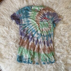 Tie Dye Rip n Dip Mushroom Cat T Shirt